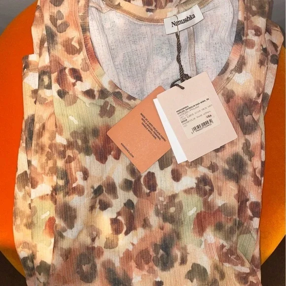 NEW Nanushka Cathleen Watercolor Mini Dress Size S 🌼